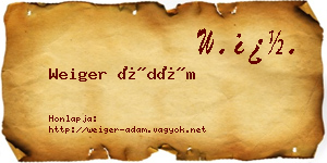 Weiger Ádám névjegykártya